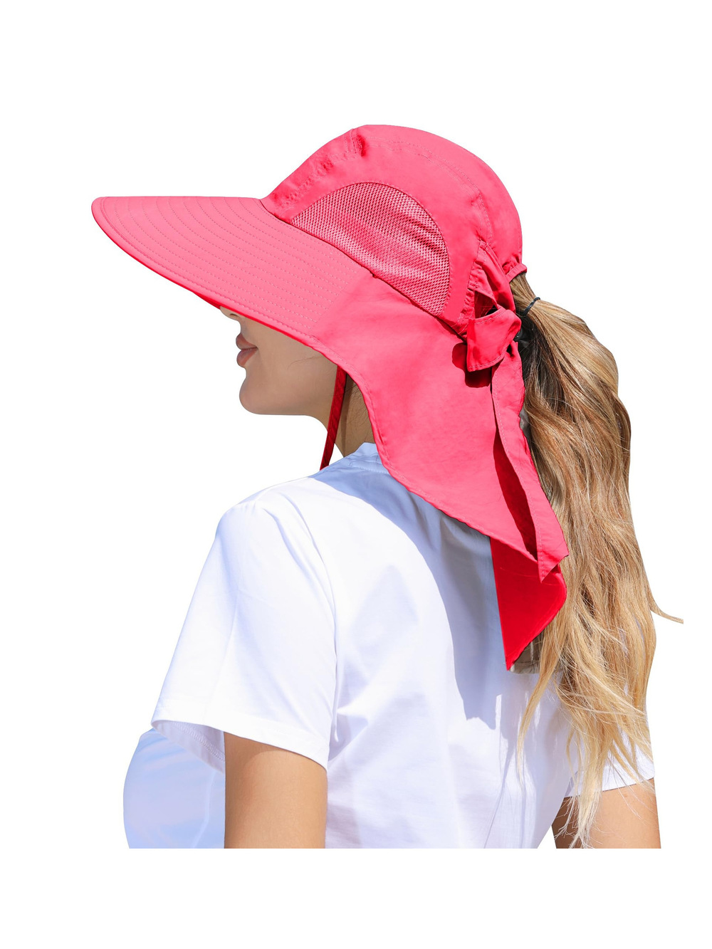 Womens Sun Hat Outdoor UV Protection Wide | Sun Hat-Watermelon Red | Size OS